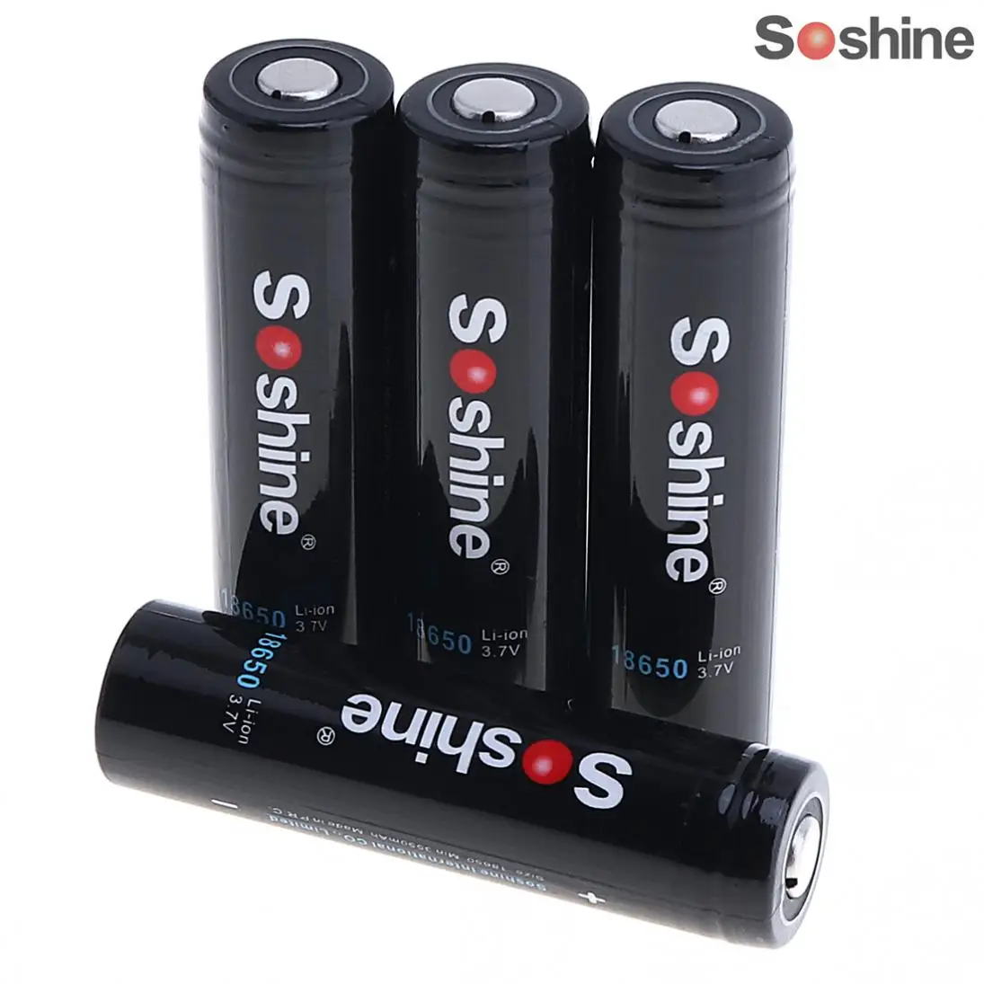 

Sale Soshine 4pcs 3.7V 3600mAh 18650 Li-ion Rechargeable Battery with Protected PCB for LED Flashlights Headlamps