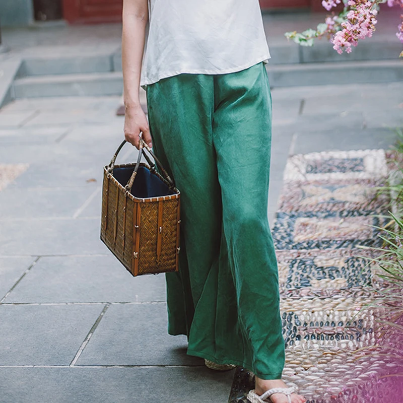 Johnature Women Vintage Pants Summer 2019 New Cotton Rayon Thin Comfortably Soft Solid Loose Brief Green Black Wide Leg Pants
Johnature Women Vintage Pants Summer 2019 New Cotton Rayon Thin Comfortably Soft Solid Loose Brief Green Black Wide Leg Pants
