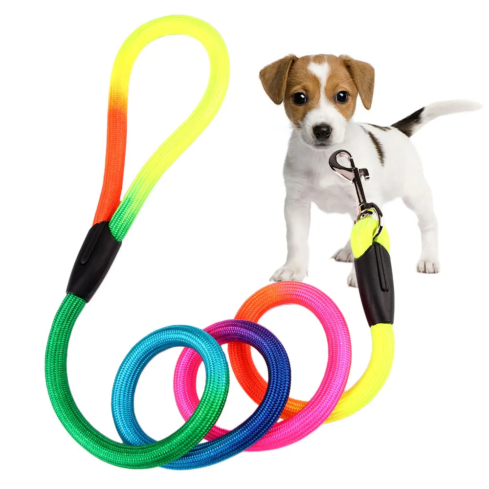 Traction Rope Super Rainbow Color Weave Nylon Belt Pet Dog Traction Rope Round Training Leashes Brand New Best Selling
Traction Rope Super Rainbow Color Weave Nylon Belt Pet Dog Traction Rope Round Training Leashes Brand New Best Selling