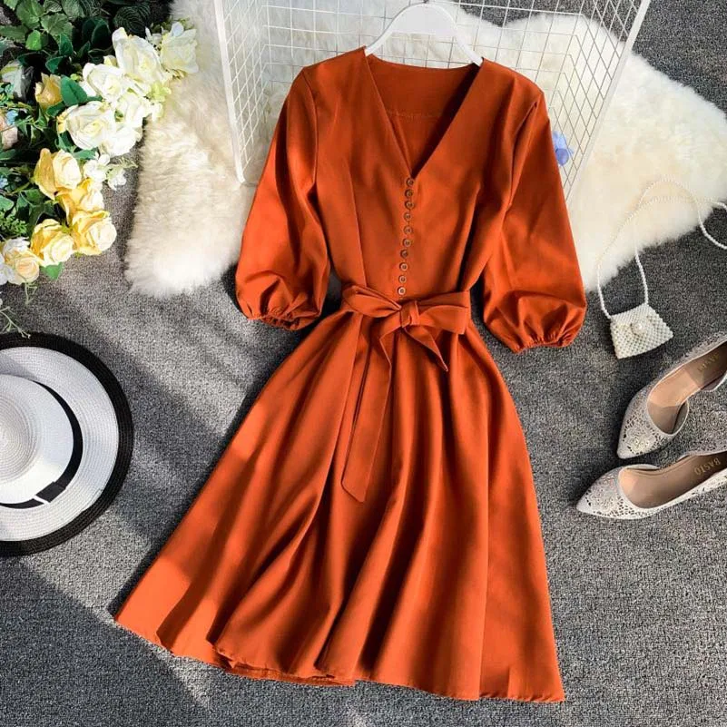 NiceMix Elegant Women Summer V-neck Lantern Sleeve Bandage Strap Sashes Button Dress New Vintage A-line Slim High Waist Party Mi
NiceMix Elegant Women Summer V-neck Lantern Sleeve Bandage Strap Sashes Button Dress New Vintage A-line Slim High Waist Party Mi