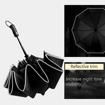 Large Strong Windproof Umbrella Fully Automatic Umbrella Three Folding Men Umbrella 10k Black Umbrella Reflective Trim RG046
Large Strong Windproof Umbrella Fully Automatic Umbrella Three Folding Men Umbrella 10k Black Umbrella Reflective Trim RG046