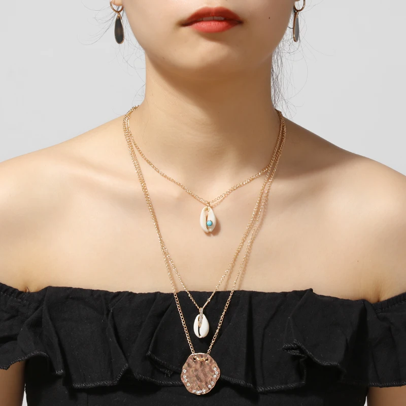 Three Layers of Shell Pendant Necklace Natural Shell Gold Cowrie Women Best Friend Cowry Seashell Necklace Bohemian Jewelry
Three Layers of Shell Pendant Necklace Natural Shell Gold Cowrie Women Best Friend Cowry Seashell Necklace Bohemian Jewelry