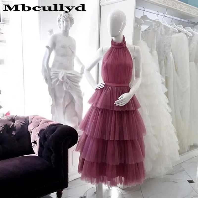 Mbcullyd Vintage High Neck Short Prom Dresses Tiered Tulle Ankle Length Pink White Evening Party Gowns For Women robe de soiree
Mbcullyd Vintage High Neck Short Prom Dresses Tiered Tulle Ankle Length Pink White Evening Party Gowns For Women robe de soiree