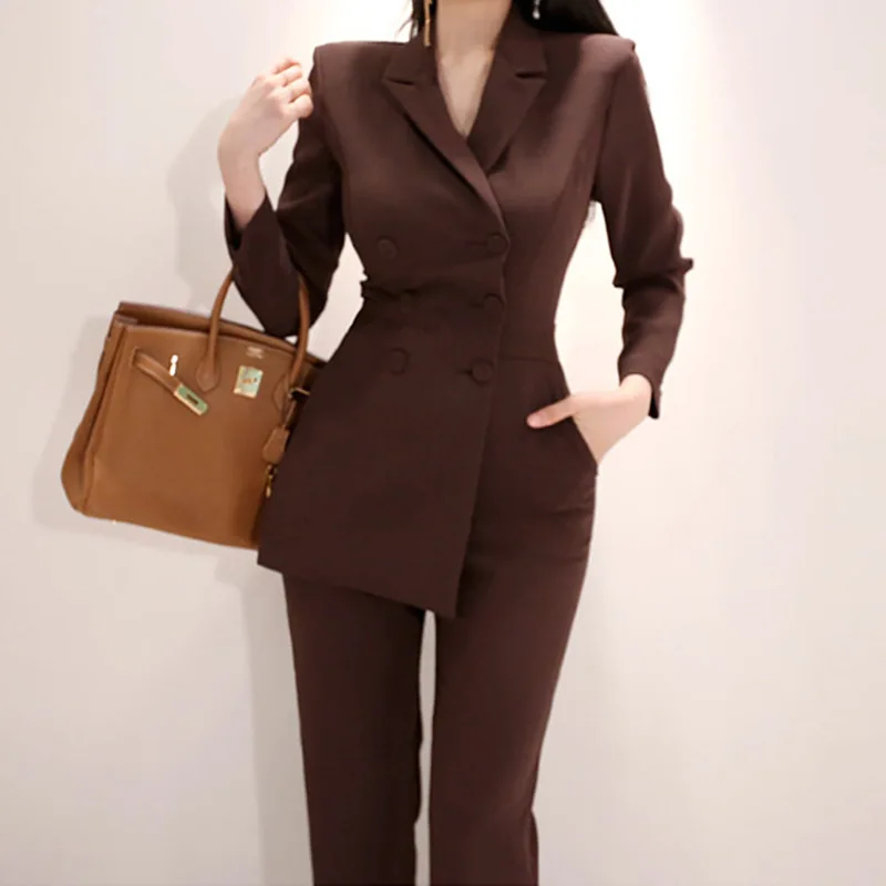 Suit female 2018 Korean version OL professional dress fashion slim double-breasted suit jumpsuit temperament solid color women's
Suit female 2018 Korean version OL professional dress fashion slim double-breasted suit jumpsuit temperament solid color women's