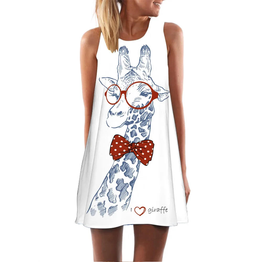Women's Loose Summer Sleeveless soft and comfortable Giraffe Print Tank Short Mini Dress L50/0202
Women's Loose Summer Sleeveless soft and comfortable Giraffe Print Tank Short Mini Dress L50/0202