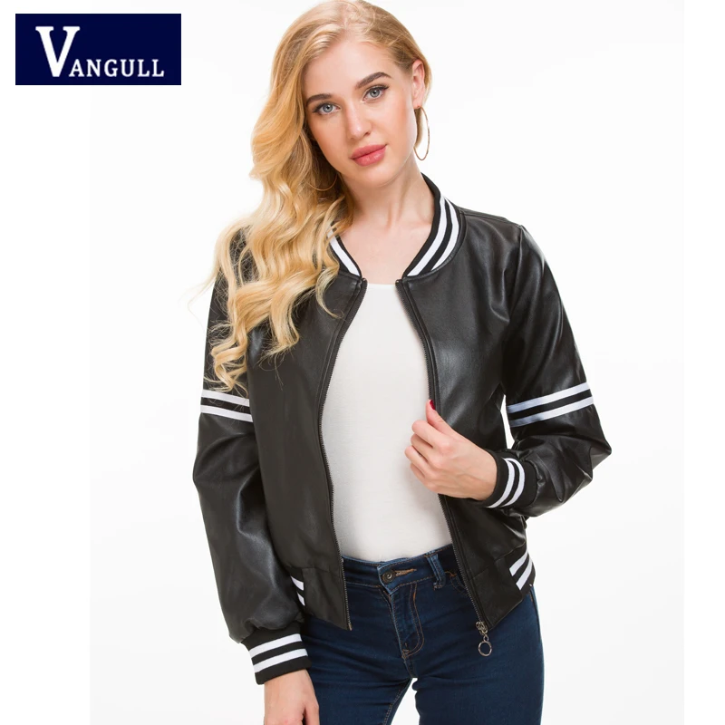 Casual Women's Clothing 2018 Autumn & Winter Short Black white striped decoration Female Leather Jacket O-Neck Faux Leather Coat
Casual Women's Clothing 2018 Autumn & Winter Short Black white striped decoration Female Leather Jacket O-Neck Faux Leather Coat