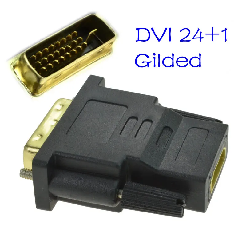 DVI 24+1 Pin to HDMI Adapter Gold Plated Male DVI 24+1 to Female HDMI Converter 1080P for PC PS3 Projector HDTV
DVI 24+1 Pin to HDMI Adapter Gold Plated Male DVI 24+1 to Female HDMI Converter 1080P for PC PS3 Projector HDTV