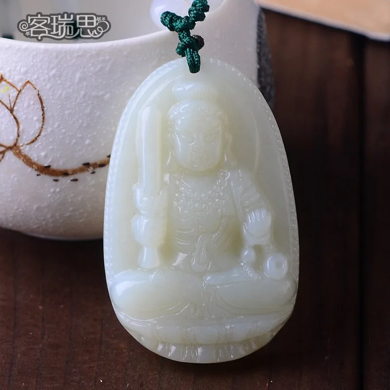 Ke Ruisi with Hetian jade does not move Bodhisattva natal Buddha Pendant Rooster patron Fudo Necklace
Ke Ruisi with Hetian jade does not move Bodhisattva natal Buddha Pendant Rooster patron Fudo Necklace