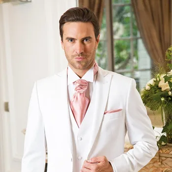 2017 New Arrival White Wedding Suits For Men formal Men Suit Peaked Lapel Grooms Tuxedos Groomsmen Suit (Jacket+Pants+Vest+Tie)
2017 New Arrival White Wedding Suits For Men formal Men Suit Peaked Lapel Grooms Tuxedos Groomsmen Suit (Jacket+Pants+Vest+Tie)