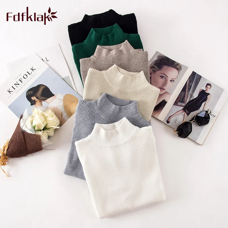 Fdfklak Women's sweater knitted sweater women spring autumn jumper winter bottoming top turtleneck pullover pull femme new
Fdfklak Women's sweater knitted sweater women spring autumn jumper winter bottoming top turtleneck pullover pull femme new