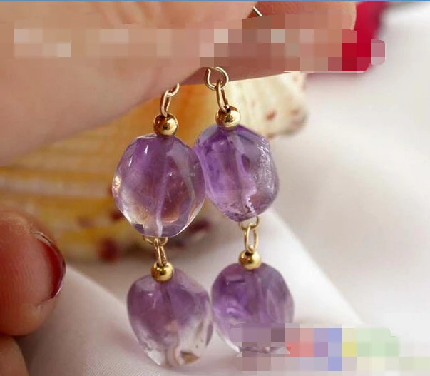 FREE SHIPPING>>> free shipping 09248 Real nature amethyst purple crystal dangle earring 
FREE SHIPPING>>> free shipping 09248 Real nature amethyst purple crystal dangle earring
