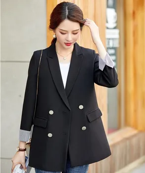 Formal Autumn Winter Fashion Middle Long Blazers and Jackets Coat for Women Business Work Wear OL Styles Double Breasted Blaser
Formal Autumn Winter Fashion Middle Long Blazers and Jackets Coat for Women Business Work Wear OL Styles Double Breasted Blaser