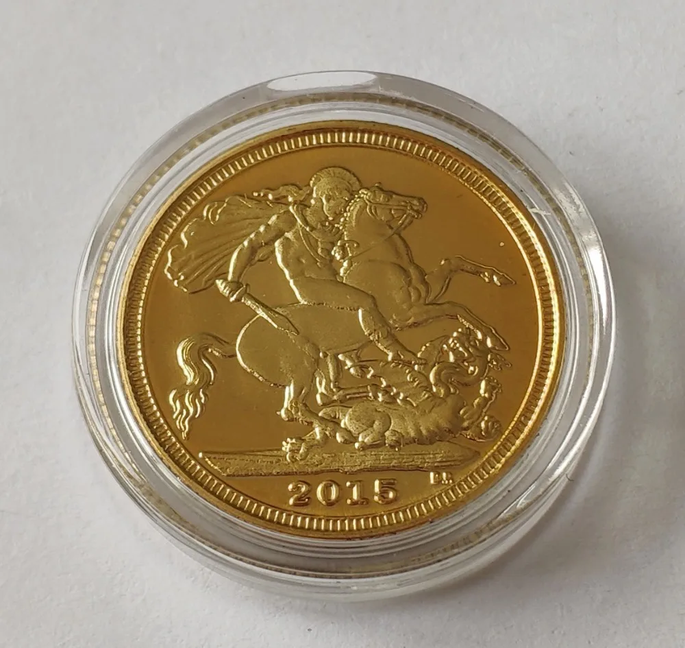 1pc Gold Plated 2015 British St George Dragon Gold Sovereign Souvenir Commemorative Coin European Coins, free shipping
1pc Gold Plated 2015 British St George Dragon Gold Sovereign Souvenir Commemorative Coin European Coins, free shipping