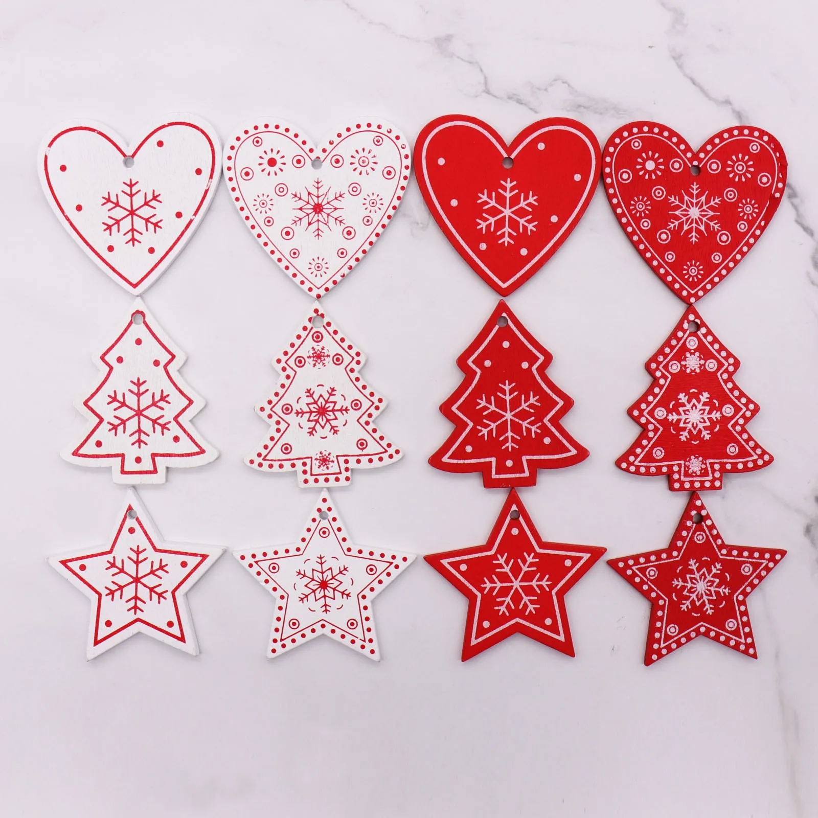 10pcs DIY White&Red Tree/Heart/Star Wooden Pendants Ornaments for Christmas Party DIY Hanging Supplies Kids Gifts Decorations
10pcs DIY White&Red Tree/Heart/Star Wooden Pendants Ornaments for Christmas Party DIY Hanging Supplies Kids Gifts Decorations