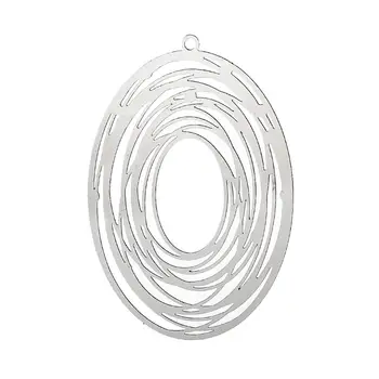 8SEASONS Stainless Steel Charm Pendants Oval Silver Color Hollow 57mm(2 2/8") x 40mm(1 5/8"), Thickness: 0.3mm, 10 PCs
8SEASONS Stainless Steel Charm Pendants Oval Silver Color Hollow 57mm(2 2/8") x 40mm(1 5/8"), Thickness: 0.3mm, 10 PCs