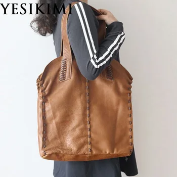 Vintage Simple Nature Cow Leather Handbag For Women Composite Bags Genuine leather Shoulder Bag Large Size Handmade Knitting
Vintage Simple Nature Cow Leather Handbag For Women Composite Bags Genuine leather Shoulder Bag Large Size Handmade Knitting