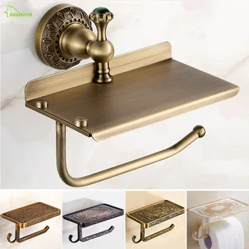 Bathroom Shelves Antique Carving Brass Paper Towel Rack Wall Mounted Mobile Phone Holder Toilet Box With Ashtray YD-602
Bathroom Shelves Antique Carving Brass Paper Towel Rack Wall Mounted Mobile Phone Holder Toilet Box With Ashtray YD-602