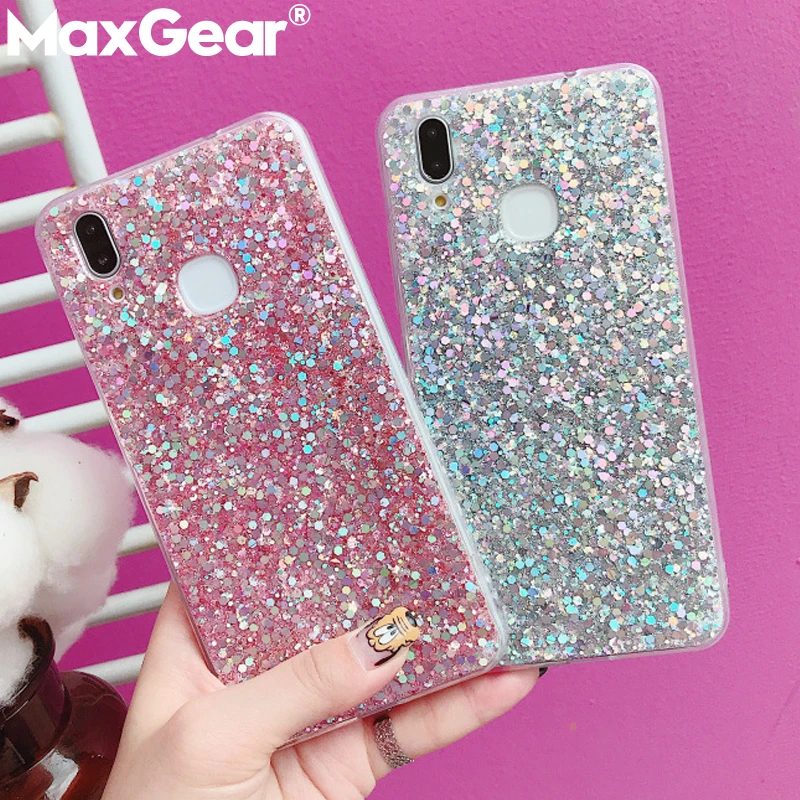 Чехол сверкающий с блестками для Huawei Honor 8 9 10 V10 8X Mate 20 Pro Nova 3 3i 4 Lite P30 P Smart Plus 2019 |