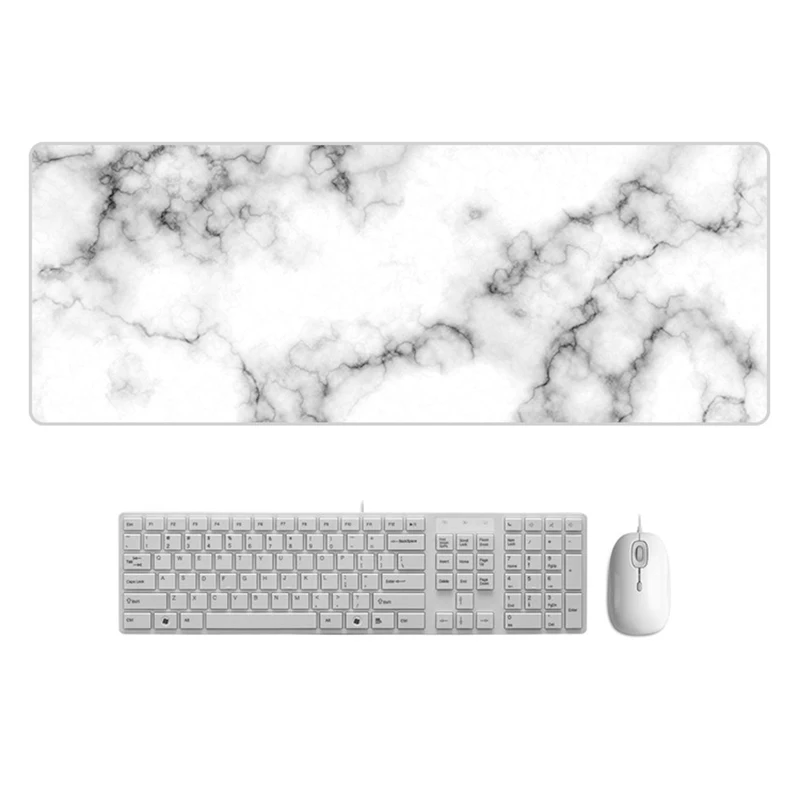 Large Desk Pad Beautiful Soft Natural Rubber Pink Gold White marble Series Mice Pad Square Gaming Mouse Pad with Locking Edge (7)