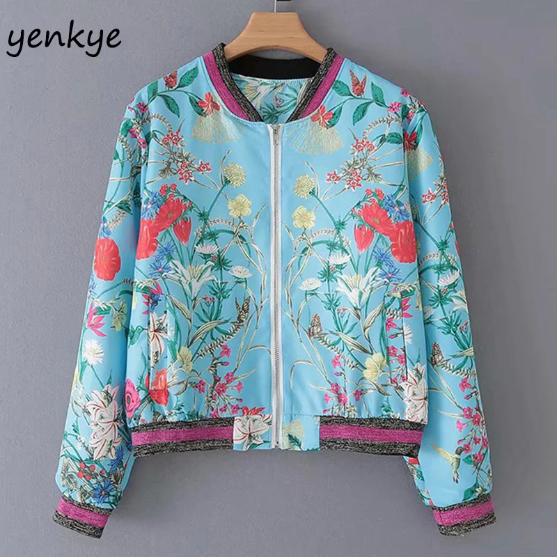 2019 Women Multicolor Floral Print Bomber Jacket Female Long Sleeve Stand Collar Casual Autumn Jacket Plus Size chaqueta mujer
2019 Women Multicolor Floral Print Bomber Jacket Female Long Sleeve Stand Collar Casual Autumn Jacket Plus Size chaqueta mujer