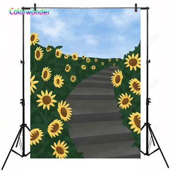 Photohgraphy Background Yellow Sunflower with Long Green Lawn with Stone Steps 5x7ft Blue Sky with Clouds Wedding Prop Backdrops
Photohgraphy Background Yellow Sunflower with Long Green Lawn with Stone Steps 5x7ft Blue Sky with Clouds Wedding Prop Backdrops