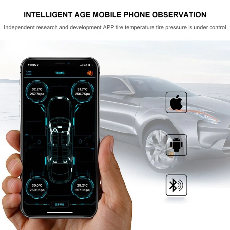 TPMS Bluetooth 4.0 universal external tyre pressure sensor support IOS Android phone,tire pressure sensor Easy to Install
TPMS Bluetooth 4.0 universal external tyre pressure sensor support IOS Android phone,tire pressure sensor Easy to Install