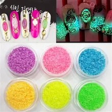 Elecool 7/1 garrafas luminosas acrílico prego glitter pó para uv gel design 3d dicas decoração unhas arte manicure ferramentas tslm1(China)