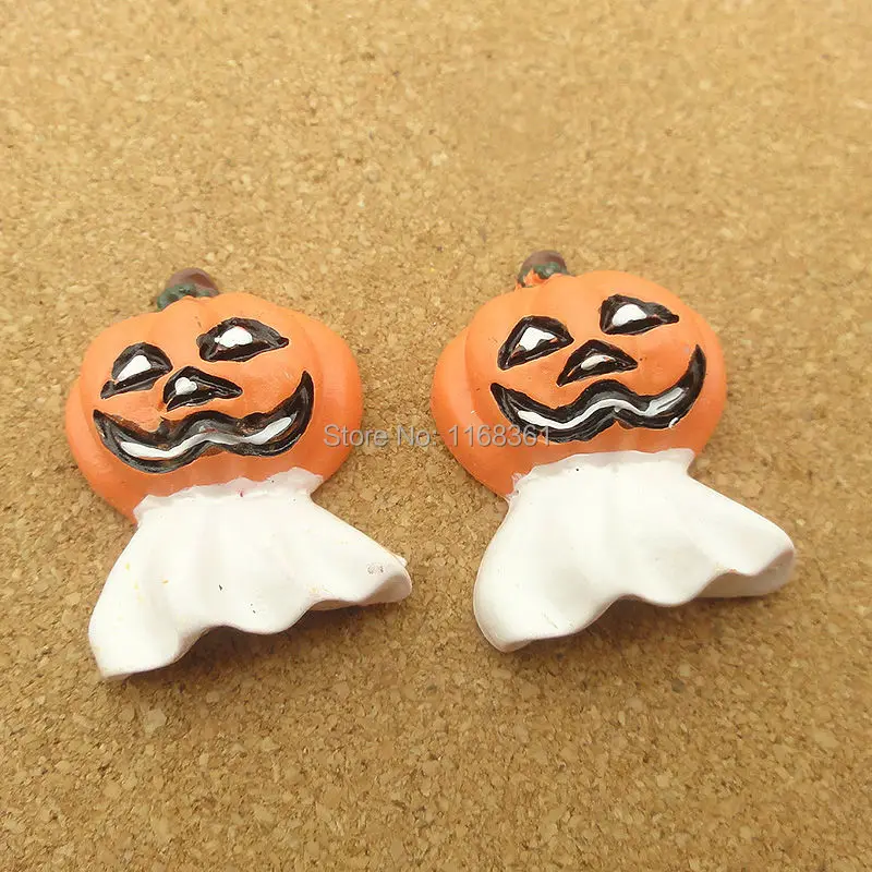 1pcs/lot resin flat back Halloween cloud pumkin 25mm Cabochons Hair Bow Center DIY Christmas decration C115-8