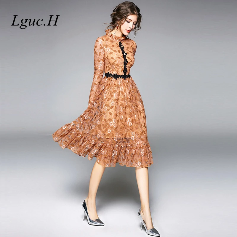 Lguc.H 2018 Autumn Women Tunic High Waist Midi Dress Lace Evening Party Dress Fall Beautiful Dresses Female Clothes Clothing XXL
Lguc.H 2018 Autumn Women Tunic High Waist Midi Dress Lace Evening Party Dress Fall Beautiful Dresses Female Clothes Clothing XXL
