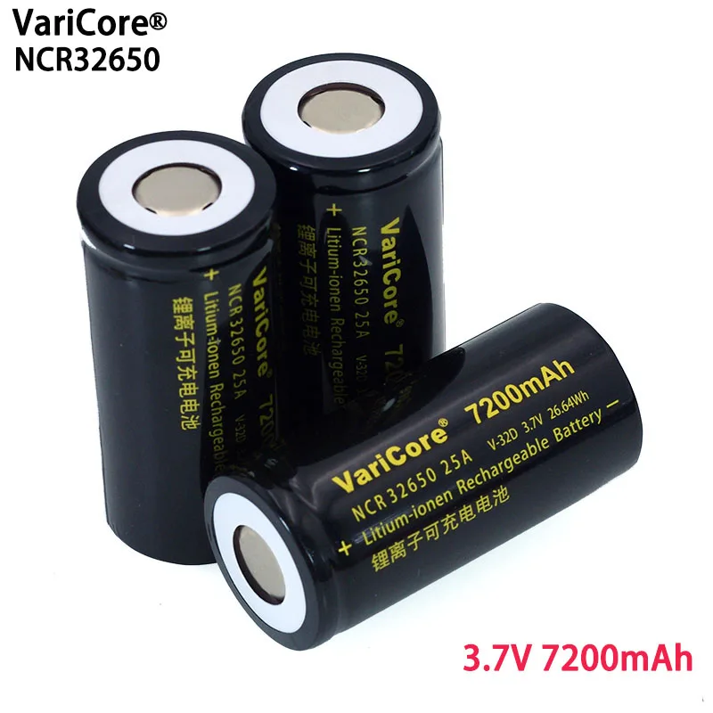 6pcs/lot VariCore 3.7V 32650 7200mAh Li-ion Rechargeable Battery 20A 25A Continuous Discharge Maximum 32A High power battery
6pcs/lot VariCore 3.7V 32650 7200mAh Li-ion Rechargeable Battery 20A 25A Continuous Discharge Maximum 32A High power battery
