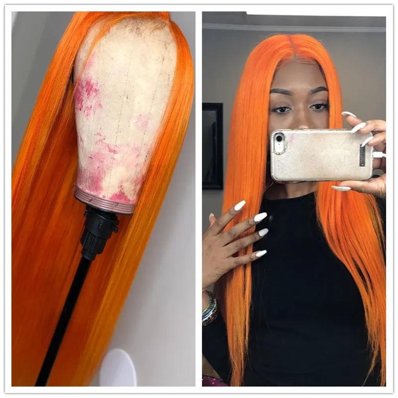 Colored 613 Orange Full Lace Human Hair Wig With Baby Hair Glueless 13x6 Transparent Swiss Lace Front Wigs Straight Human Hair
Colored 613 Orange Full Lace Human Hair Wig With Baby Hair Glueless 13x6 Transparent Swiss Lace Front Wigs Straight Human Hair