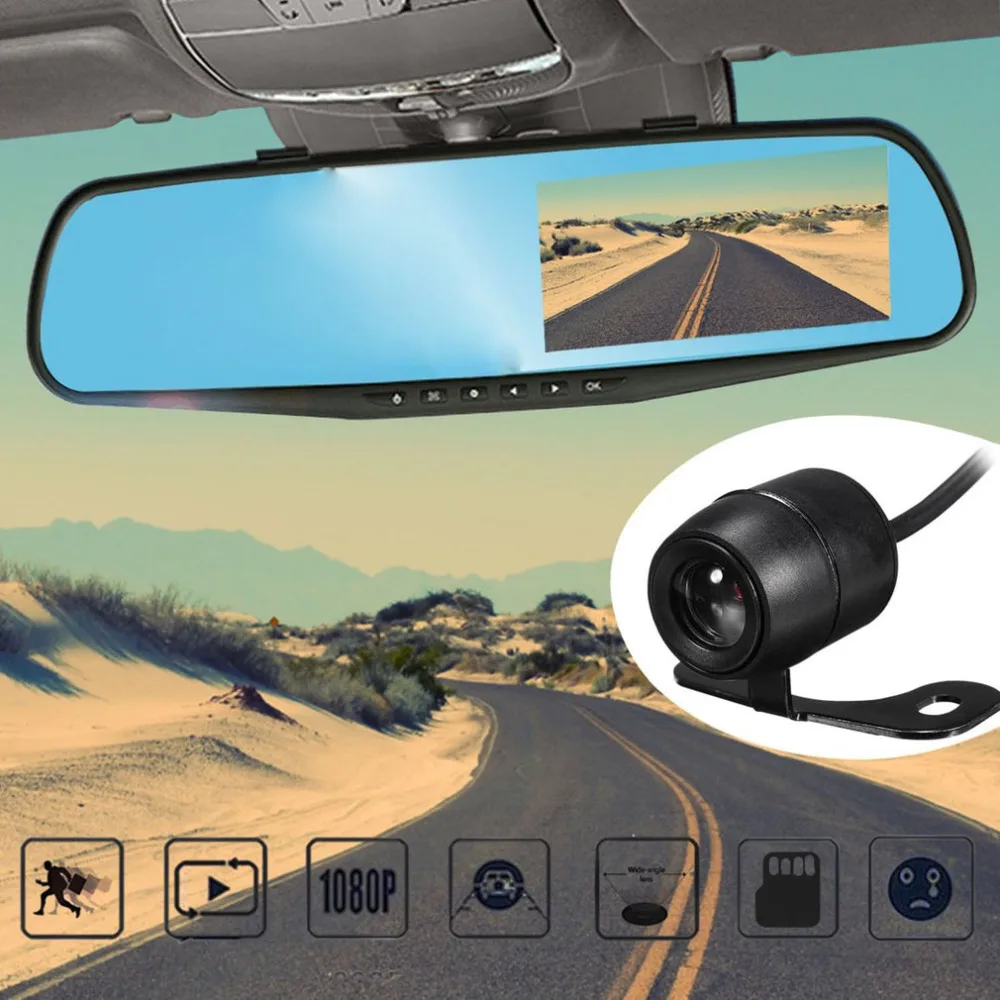 4-Inch Display 1080P HD Dual Lens Car DVR Portable Dash Camera Vehicle Monitor Dash Cam Car Recorder Reverse Mirror
4-Inch Display 1080P HD Dual Lens Car DVR Portable Dash Camera Vehicle Monitor Dash Cam Car Recorder Reverse Mirror