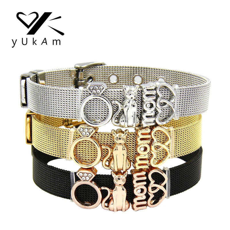 YUKAM Jewelry Crystal Love Cat Mom Interlocking Hearts Charms Bracelets Bangles Keys Women Stainless Steel Mesh Keeper Bracelets
YUKAM Jewelry Crystal Love Cat Mom Interlocking Hearts Charms Bracelets Bangles Keys Women Stainless Steel Mesh Keeper Bracelets