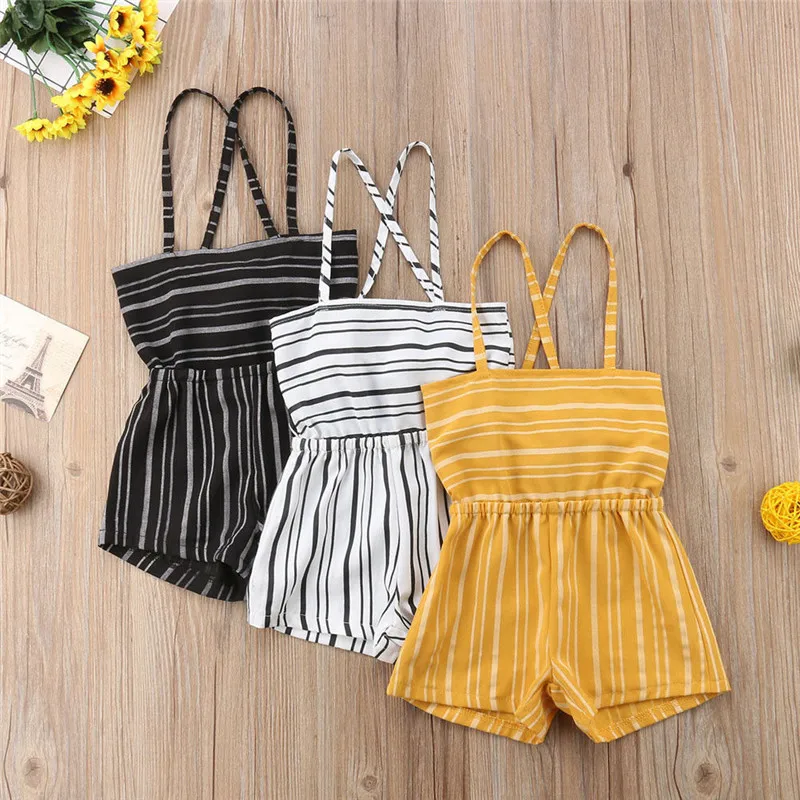 Summer Baby Girl Off The Shoulder Romper Toddler Kids Girls Sleeveless Suspenders Striped Jumpsuit Playsuit Children Jumpsuit
Summer Baby Girl Off The Shoulder Romper Toddler Kids Girls Sleeveless Suspenders Striped Jumpsuit Playsuit Children Jumpsuit