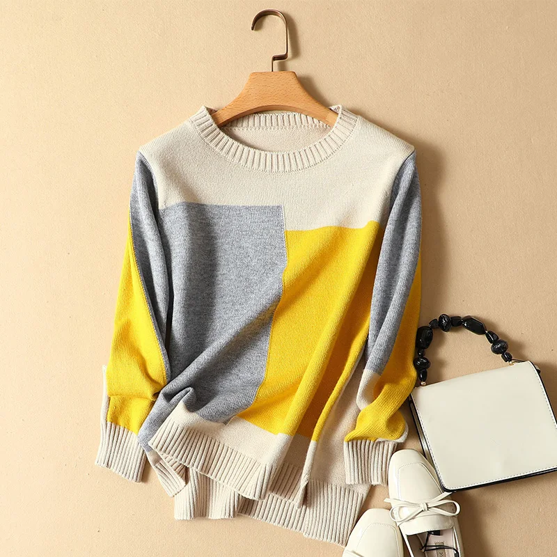 autumn winter new 2019 women knitted sweaters and pullovers o-neck Casual Plaid Sweater loose Knitted Jumpers Sweater Tops
autumn winter new 2019 women knitted sweaters and pullovers o-neck Casual Plaid Sweater loose Knitted Jumpers Sweater Tops