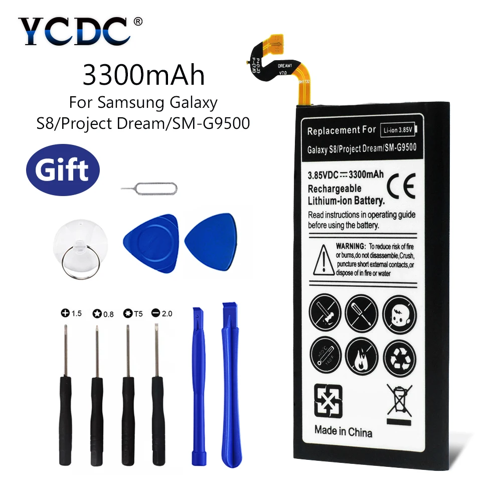 3.85V 3300mAh Li-Po Battery For Samsung Galaxy S8 G9500 G950F + Opening Tools 3.85V 3300mAh Battery For Samsung Galaxy S8
3.85V 3300mAh Li-Po Battery For Samsung Galaxy S8 G9500 G950F + Opening Tools 3.85V 3300mAh Battery For Samsung Galaxy S8