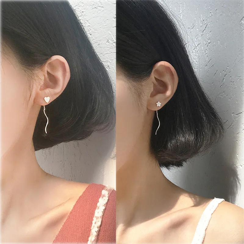 Girls Mini Silver Heart Flower Dangle Earrings 925 Wave Chain Long Tassels Earrings For Women Fashion Birthday Day Gift
Girls Mini Silver Heart Flower Dangle Earrings 925 Wave Chain Long Tassels Earrings For Women Fashion Birthday Day Gift
