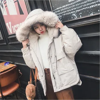 Winter Parka Women Warm Loose Hooded Coat Thick Casual With Fur Collar Coats Female Black Color Zipper Outerwear A5040
Winter Parka Women Warm Loose Hooded Coat Thick Casual With Fur Collar Coats Female Black Color Zipper Outerwear A5040