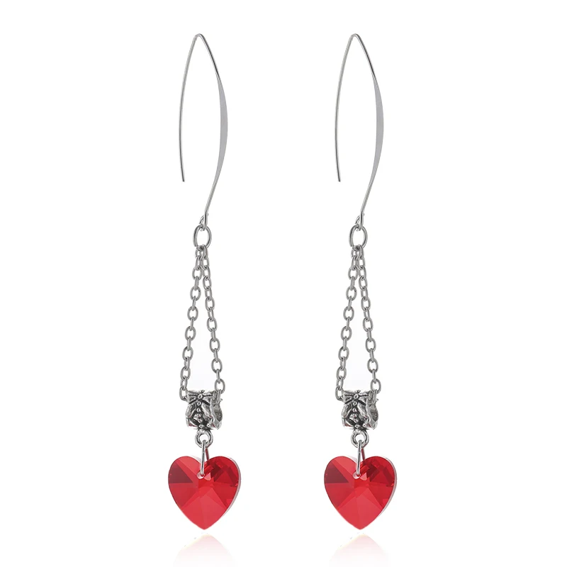 FLDZ Fashionable earring of type ear hang pure and fresh rural style lady is nailed floret flower heart crystal | Украшения и