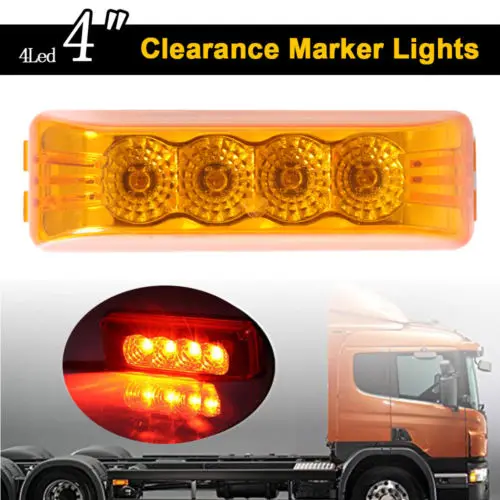 Keyecu Amber 4Led Truck Trailer 12V Front Rear Led Side Marker Lights Indicator Lamp 12V or 24V
Keyecu Amber 4Led Truck Trailer 12V Front Rear Led Side Marker Lights Indicator Lamp 12V or 24V