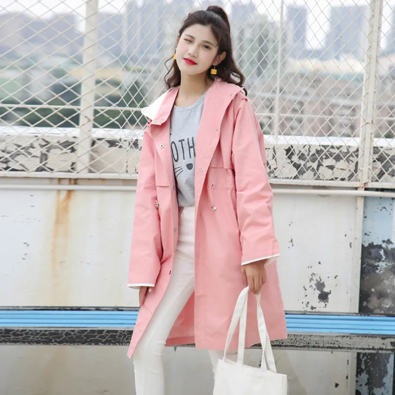Women Windbreaker 2019 Spring Autumn New Medium Long Loose Casual Tooling Coat Large Size Hooded Wild Female Trench Coat TTT163
Women Windbreaker 2019 Spring Autumn New Medium Long Loose Casual Tooling Coat Large Size Hooded Wild Female Trench Coat TTT163