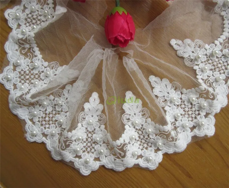 1 yards Embroidered Flower Pearl Cotton Net Mesh Lace Edge Trim Ribbon Floral Applique Fabric Wedding Dress Sewing Craft DIY
1 yards Embroidered Flower Pearl Cotton Net Mesh Lace Edge Trim Ribbon Floral Applique Fabric Wedding Dress Sewing Craft DIY