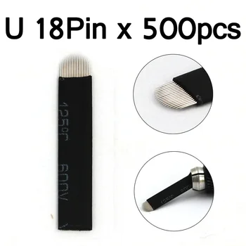 500pcs 0.2mm Microblading 18 U Shape Permanent Makeup Manual Eyebrow Tattoo Needle 3D Embroidery 18 pins Black Blades
500pcs 0.2mm Microblading 18 U Shape Permanent Makeup Manual Eyebrow Tattoo Needle 3D Embroidery 18 pins Black Blades