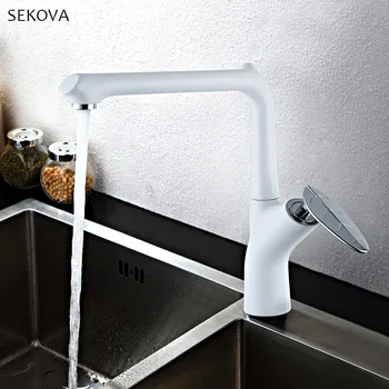 White Paint & Chrome Brass Kitchen Faucet Mixer Dual Sink Rotation Water Tap Leaf Design Single Handle Kitchen Faucet With Hook
White Paint & Chrome Brass Kitchen Faucet Mixer Dual Sink Rotation Water Tap Leaf Design Single Handle Kitchen Faucet With Hook