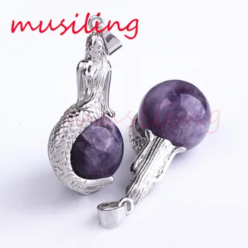 Natural Stone Ball Beads Mermaid Pendants Necklace Charms Crystal Opal etc Fashionable Jewelry Women Gift
Natural Stone Ball Beads Mermaid Pendants Necklace Charms Crystal Opal etc Fashionable Jewelry Women Gift
