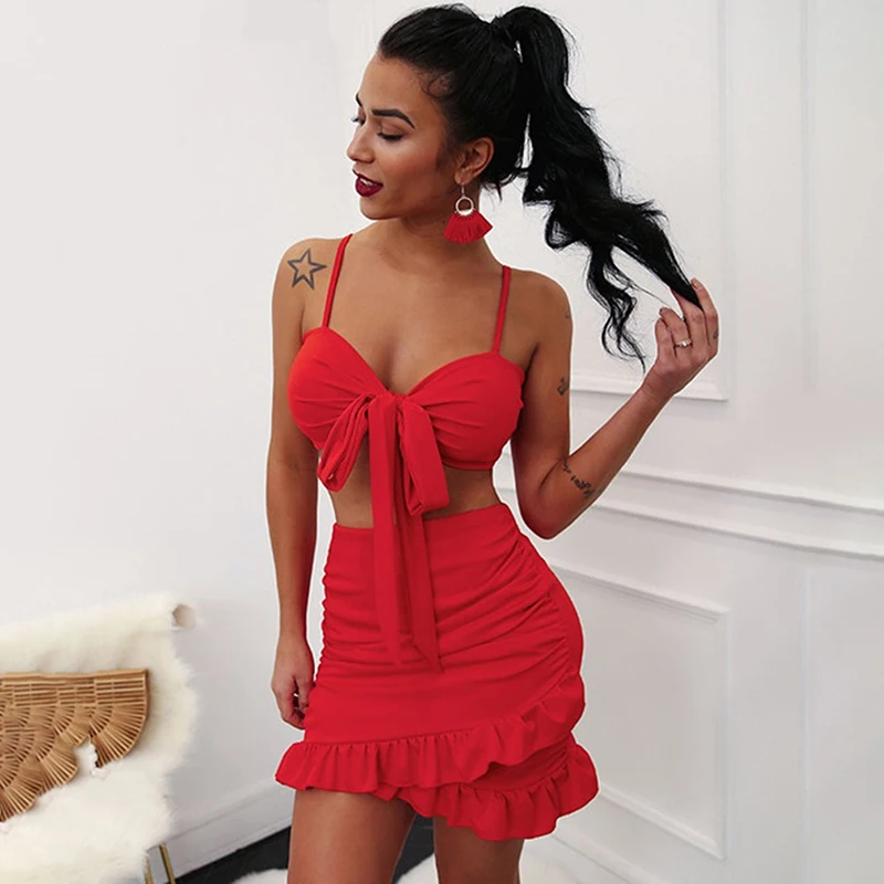 New Halter Women Dress Summer Bow Tie Bodycon Mini Dress Female Two Piece Dresses Vestidos Sexy V-neck Party Dress
New Halter Women Dress Summer Bow Tie Bodycon Mini Dress Female Two Piece Dresses Vestidos Sexy V-neck Party Dress