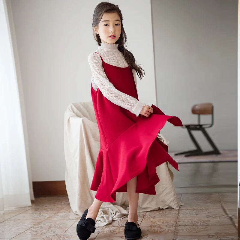 Big Girl Clothing Set Girls Spring Autumn Outfits Lace Top +sling Ruffle Dress 2pcs Kids Clothes Girls Long Sleeve Costume CL005
Big Girl Clothing Set Girls Spring Autumn Outfits Lace Top +sling Ruffle Dress 2pcs Kids Clothes Girls Long Sleeve Costume CL005