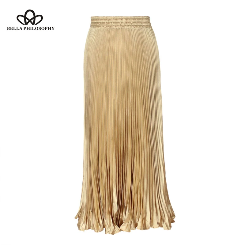Bella philosophy 2019 women Elegant Organ skirt Pleated Half-length Summer High Waist Skirt Metal color office lady Skirt
Bella philosophy 2019 women Elegant Organ skirt Pleated Half-length Summer High Waist Skirt Metal color office lady Skirt