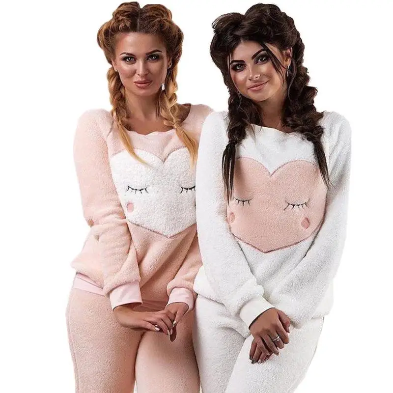 JINUO Heart Pullover Pajama Set Winter Soft Sweatshirt Pants Trousers Outfits For Female Warm Sleepwear
JINUO Heart Pullover Pajama Set Winter Soft Sweatshirt Pants Trousers Outfits For Female Warm Sleepwear