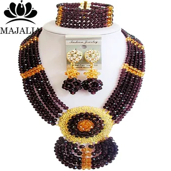 Majalia Fashion Nigeria Wedding African Beads Jewelry Set Dark purple Crystal Necklace Bridal Jewelry Sets Free Shipping 6DN032
Majalia Fashion Nigeria Wedding African Beads Jewelry Set Dark purple Crystal Necklace Bridal Jewelry Sets Free Shipping 6DN032